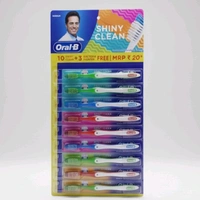 Oral-B Shiny Clean Toothbrush 11+2free- Mrp 18 Price12/pcs [Pack Of 11+2 PCS]