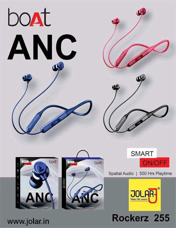 BOAT ROKERZ 255 ANC MAGNET SMART ON-OFF IMPORTED NECKBAND π―