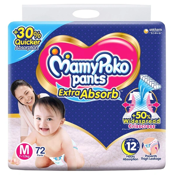 MamyPoko Extra Absorb Pants (M) 72 count (7-12kg)