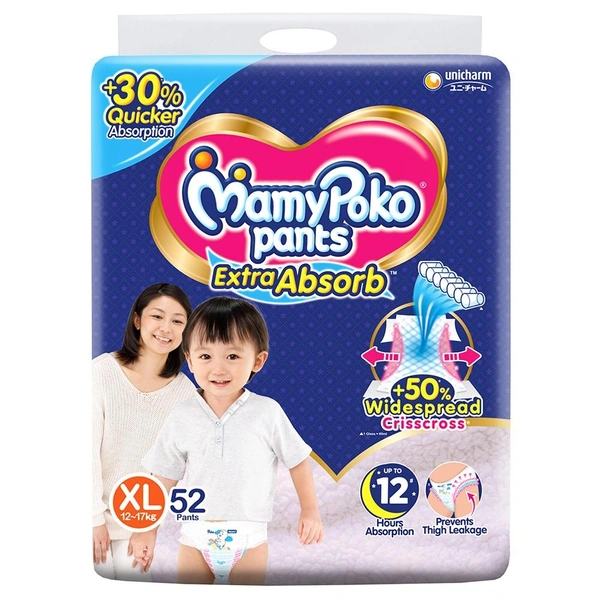 MamyPoko Extra Absorb Pants (XL) 52 count (12 -17kg)