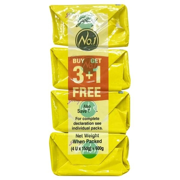 Godrej No. 1 Extra Strong Lime Bathing Soap 150 g (Buy 3 Get 1 Free)