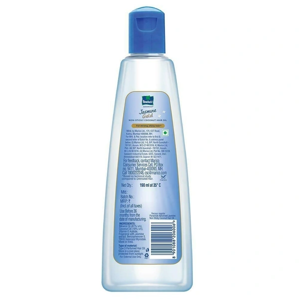 Parachute Advansed Jasmine Gold Coconut Non-Sticky Hair Oil 190 ml