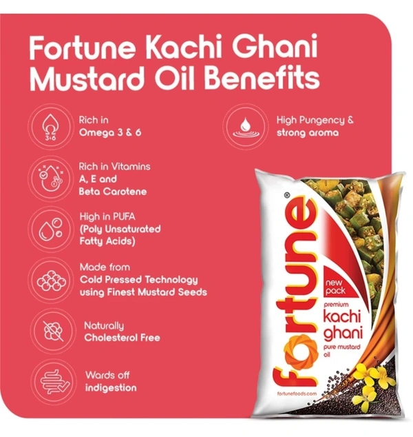 Fortune Kachi Ghani Mustard Oil 1L