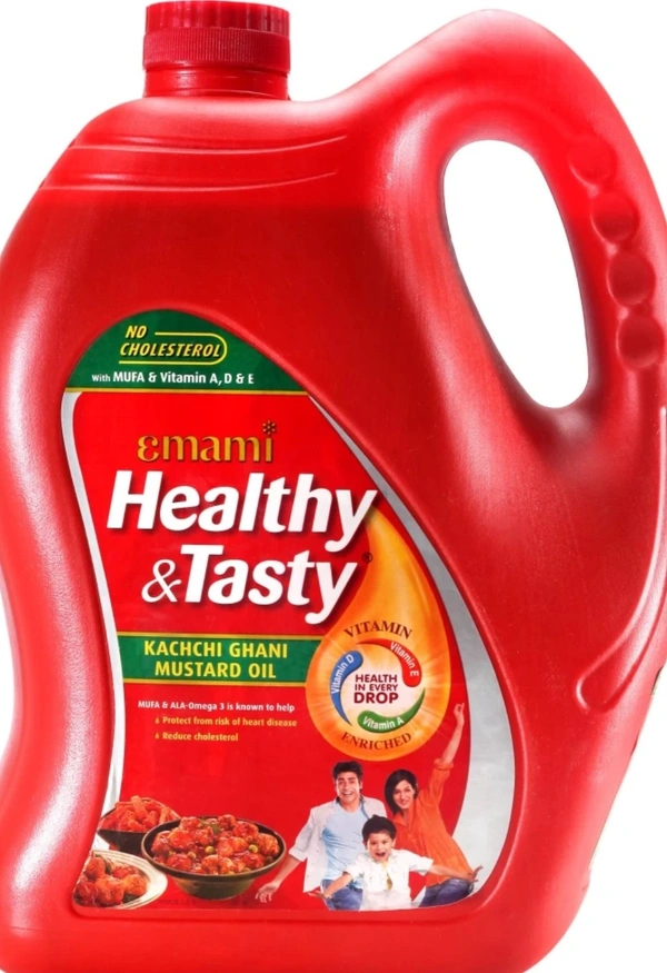 EMAMI Healthy & Tasty Kachchi Ghani Mustard OilCan (5 L)