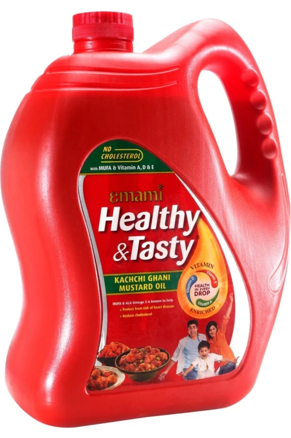 EMAMI Healthy & Tasty Kachchi Ghani Mustard OilCan (5 L)