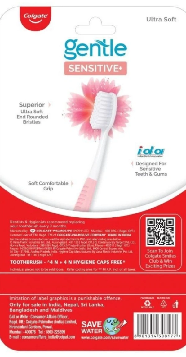 Colgate Gentle Sensitive Ultra Soft Toothbrush (4)Toothbrushes)