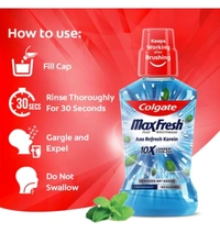 Colgate MaxFresh Plax Antibacterial Mouthwash - Peppermint Fresh (250 ml)