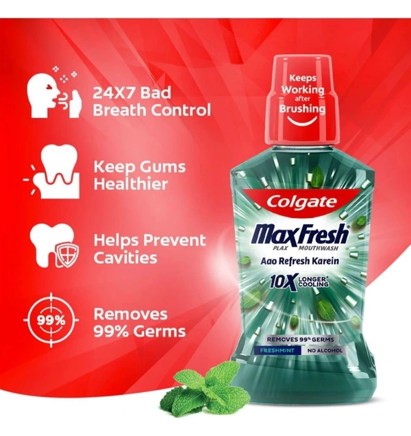 Colgate MaxFresh Plax Antibacterial Mouthwash -Fresh Mint (250 ml)