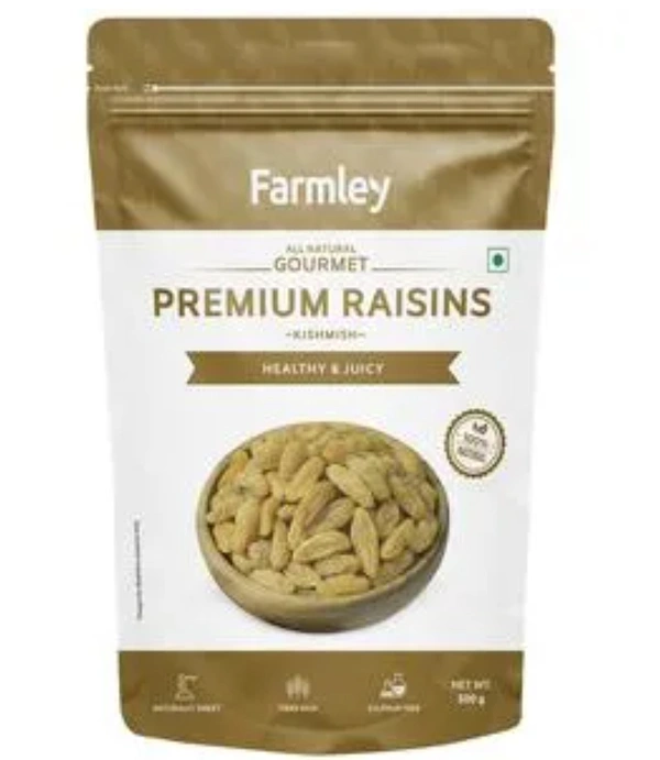 Farmley Long Raisins Premiums Enriched With Vitamin A, Improves Eye Sight, Digestion - 250gm