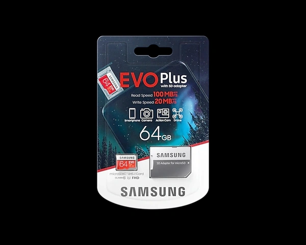 Samsung Evo Plus 64GB MicroHDSC Class 10 100 MB/s Memory Card