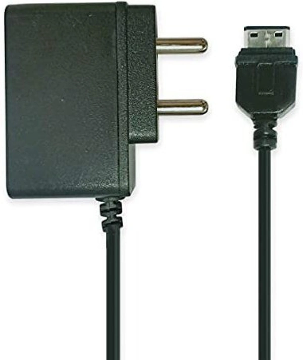 GURUDEV CH-01 Big Pin Charger For Samsung Keypad Phone 1A Mobile Charger With Data Cable (Black)