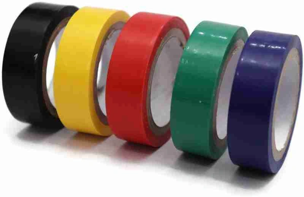 Electronic Spices PVC Tape Electrical InsulationTape Self Adhesive PVC (0.125x170), 8 mtrs-PACKOF 5