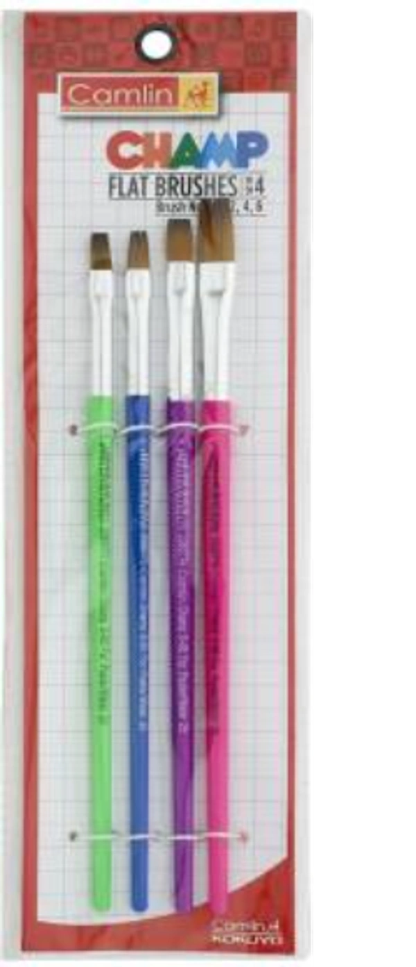 Camlin Champ Flat Brush Set - Pack of 4  (Multicolor)