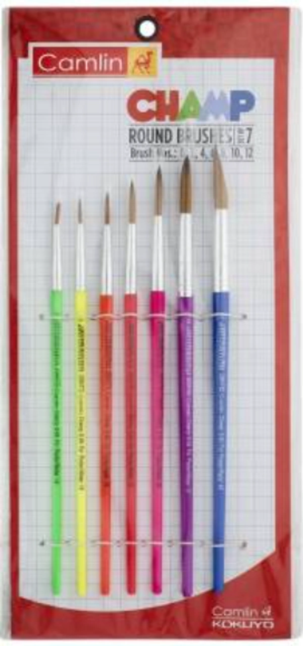 Camlin Champ Round Brush Set - Pack of 7  (Multicolor)