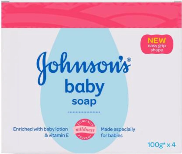 JOHNSON'S Baby Soap(with New Easy Grip Shape) (Buy 3 Get 1 Free)  (4 x 100 g)