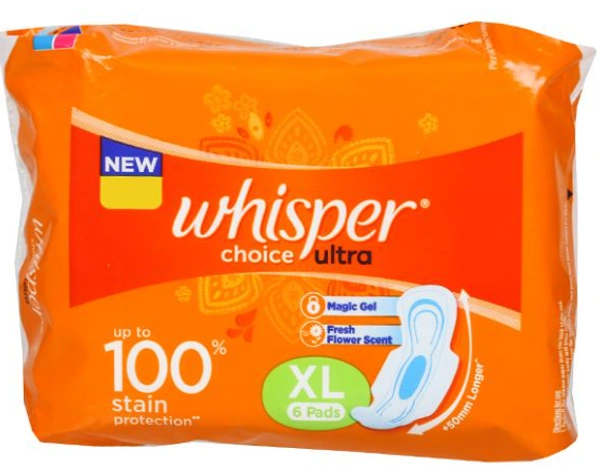 Whisper Choice Ultra XL Wings Sanitary Pads Pack Of 6   - Ultra XL