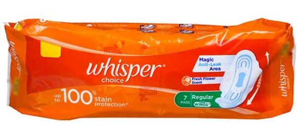 Whisper Choice Regular With Wings Sanitary Pads Pack Of 7 - Regular