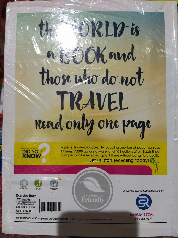 Write Notbook English 120 pages - 24x18cms