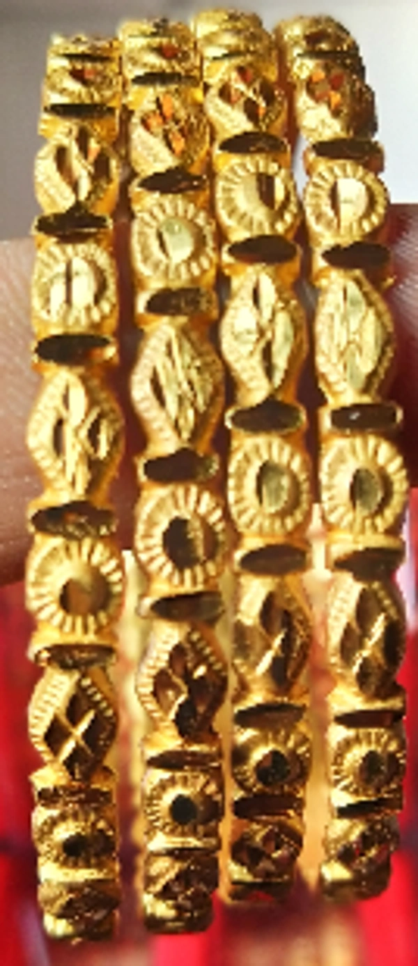Alloy Gold-plated Bangle set of 4 - 22,24,26,28, Golden