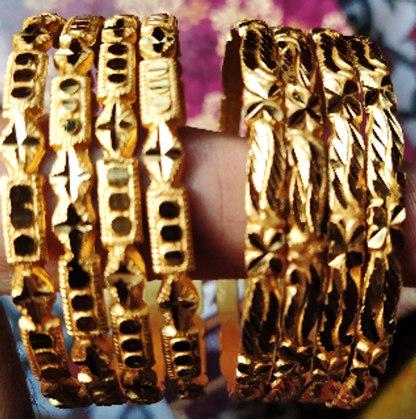 Alloy Gold-plated Bangle set of 4 - 22,24,26,28
