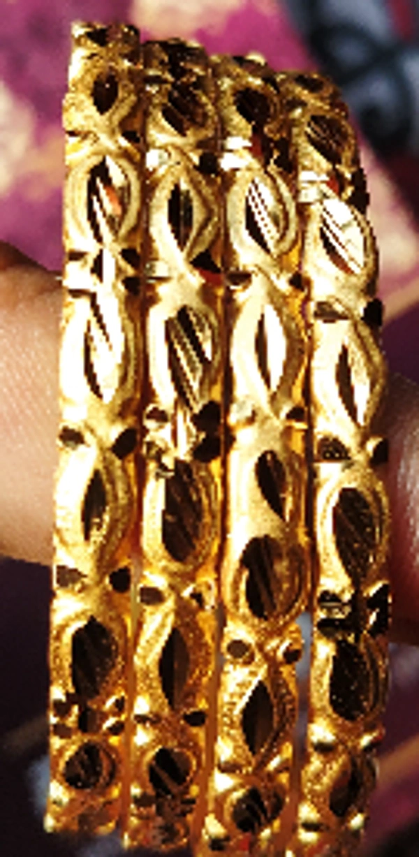 Alloy Gold-plated Bangle set of 4 - Gold, 22,24,26,28