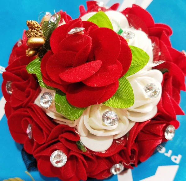 Bridal Full Set Red White Rose