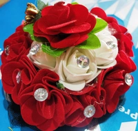 Bridal Full Set Red White Rose