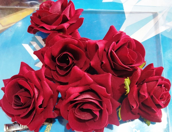 Fabric Rose Flower Hair Clip