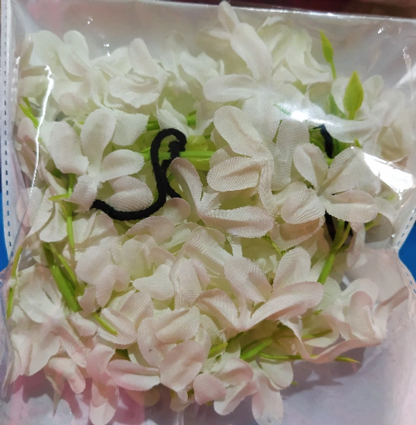 Long Gajra for Hair White Jasmine Floral Braid - White