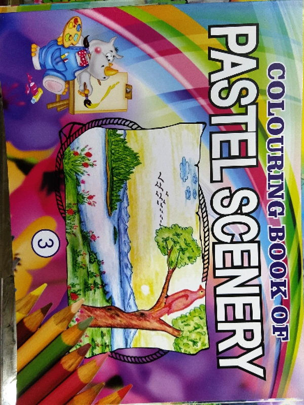 pastel colour drawing scenery 3