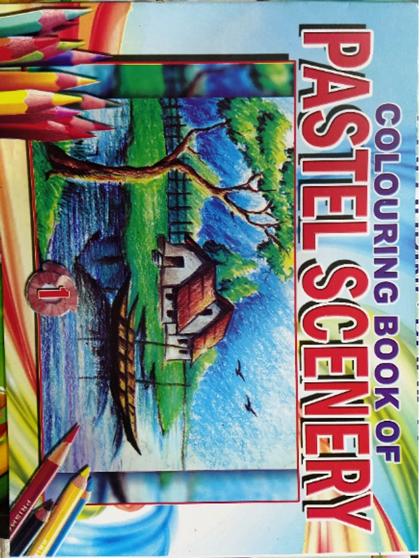 pastel colour drawing scenery 1