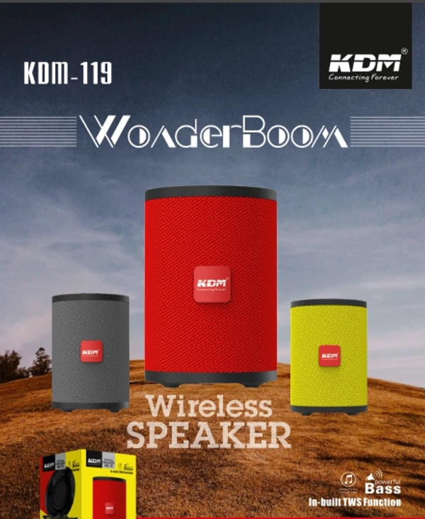 KDM 119 Wireless / Bluetooth Speaker 3 W - Red