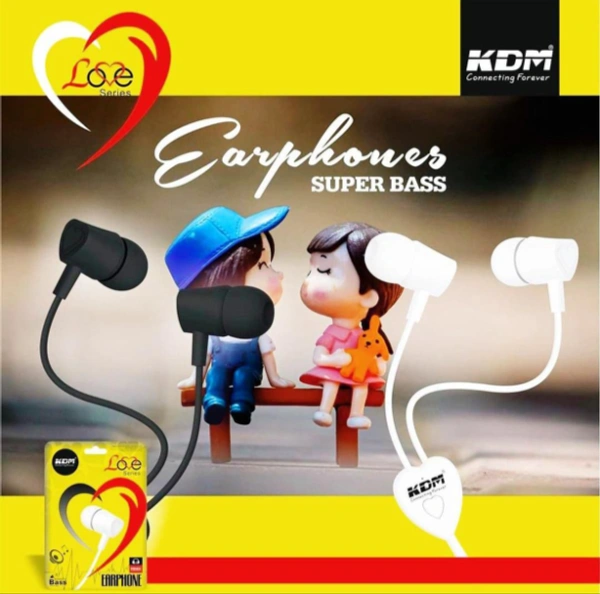 KDM Love Series Wired In the Ear With mic - Black, White