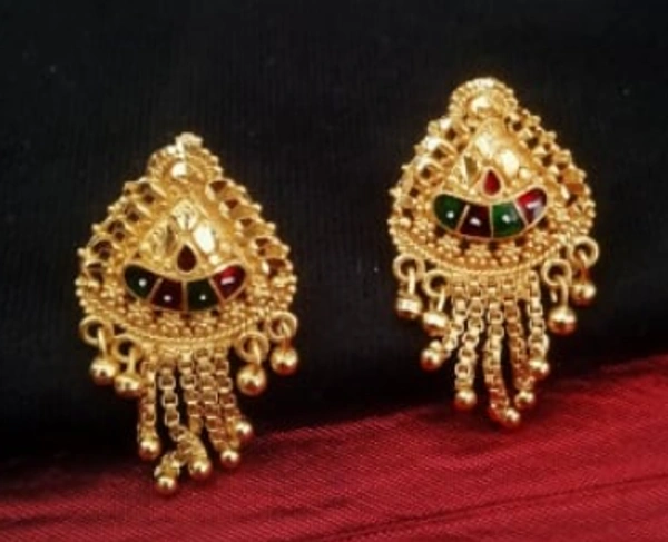 Dream Shades Gold-Plated Antique Hoop Earring - Gold, Free Size
