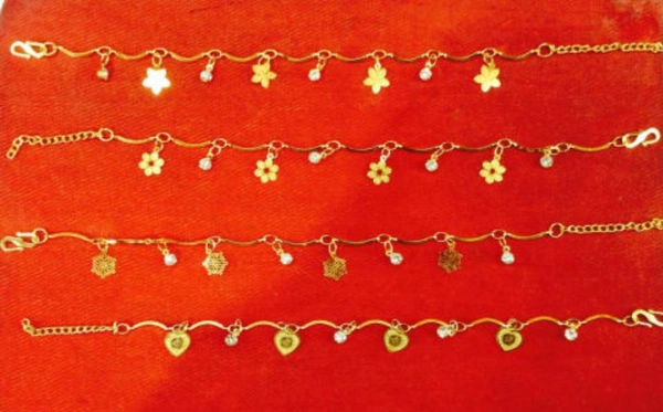 Dream Shades Gold Plated Dainty Charm Bracelets - Multi, Adjustable Size