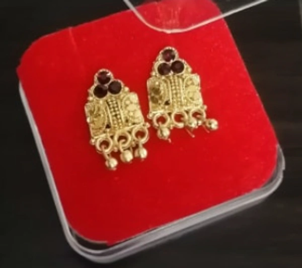 Dream Shades Gold-Plated Antique Jhumka / Jhumki - Gold, Free Size