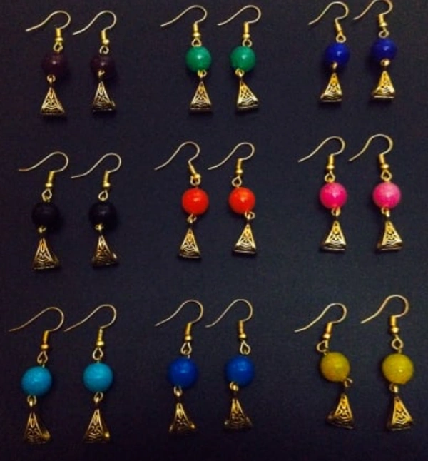 D S Gold-Plated Minimal Dangle & Drop Earring - Multi, Free Size