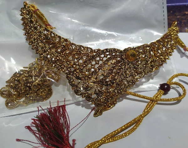 D S Gold Choker Necklace - Golden, Free