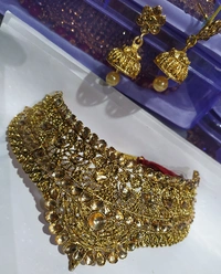 D S Gold Choker Necklace - Golden, Free