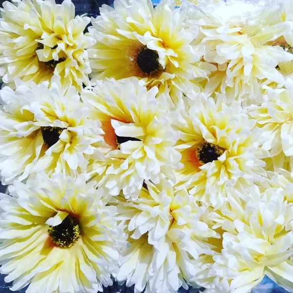 D S Artificial Sunflower - White, Big
