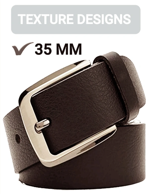 Ajanta/Kaezri Artificial leather { brazil) Formal Belt for Men - Black, Free size