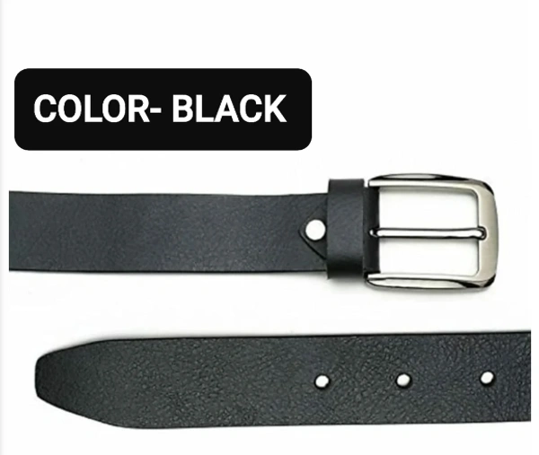 Ajanta/Kaezri Artificial leather { brazil) Formal Belt for Men - Black, Free size