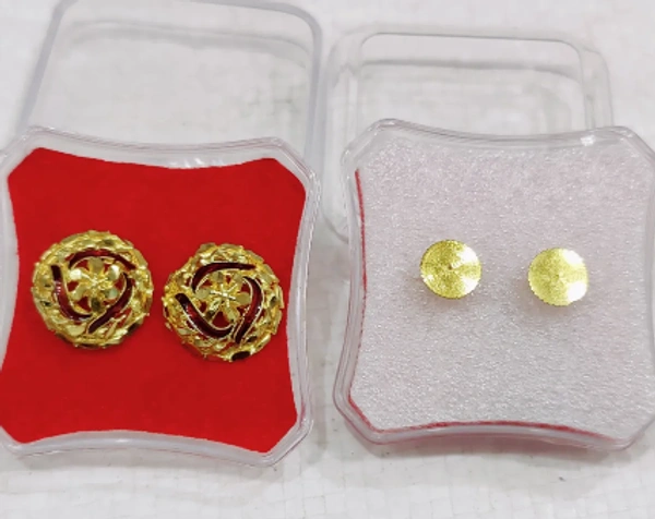 DS Gold-Plated Studs Stud Earring - Golden, Free Sizes