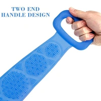 SILICONE BODY BACK SCRUBBER, DOUBLE SIDE BATHING BRUSH FOR SKIN DEEP CLEANING MASSAGE - Blue