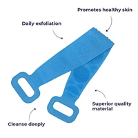 SILICONE BODY BACK SCRUBBER, DOUBLE SIDE BATHING BRUSH FOR SKIN DEEP CLEANING MASSAGE - Blue