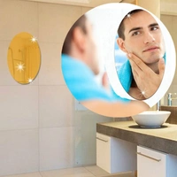 OVAL FRAME LESS MIRROR WALL STICKER FOR DRESSING - White