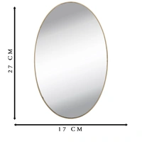 OVAL FRAME LESS MIRROR WALL STICKER FOR DRESSING - White