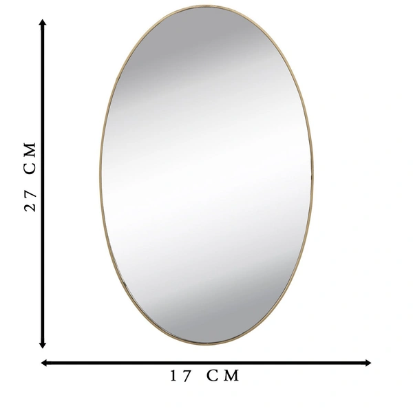 OVAL FRAME LESS MIRROR WALL STICKER FOR DRESSING - White