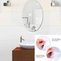 OVAL FRAME LESS MIRROR WALL STICKER FOR DRESSING - White