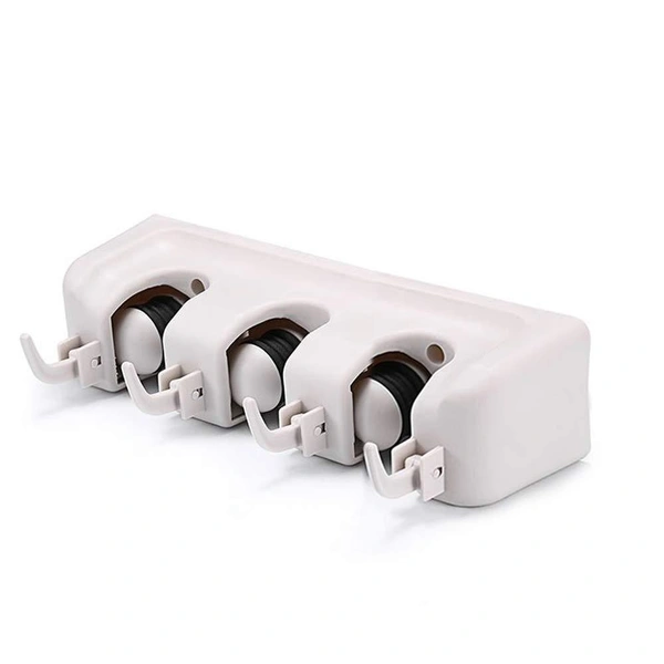 3 LAYER MOP AND BROOM HOLDER - White